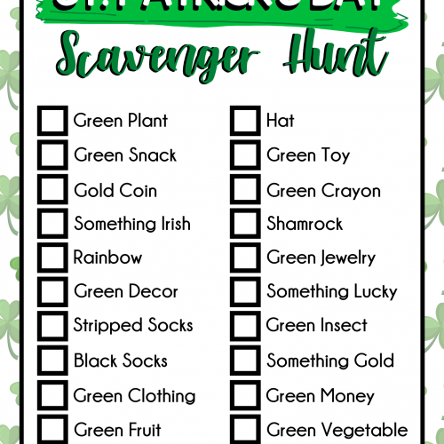 St. Patrick's Day Scavenger Hunt, St. Patrick's Day Game, St. Patrick's Day Free Game, St. Patrick's Day Free Printable, St. Patrick's Day Kid Game